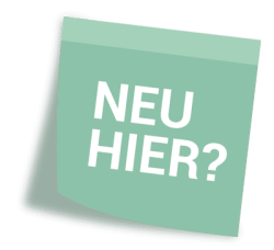 Neu hier? Schild